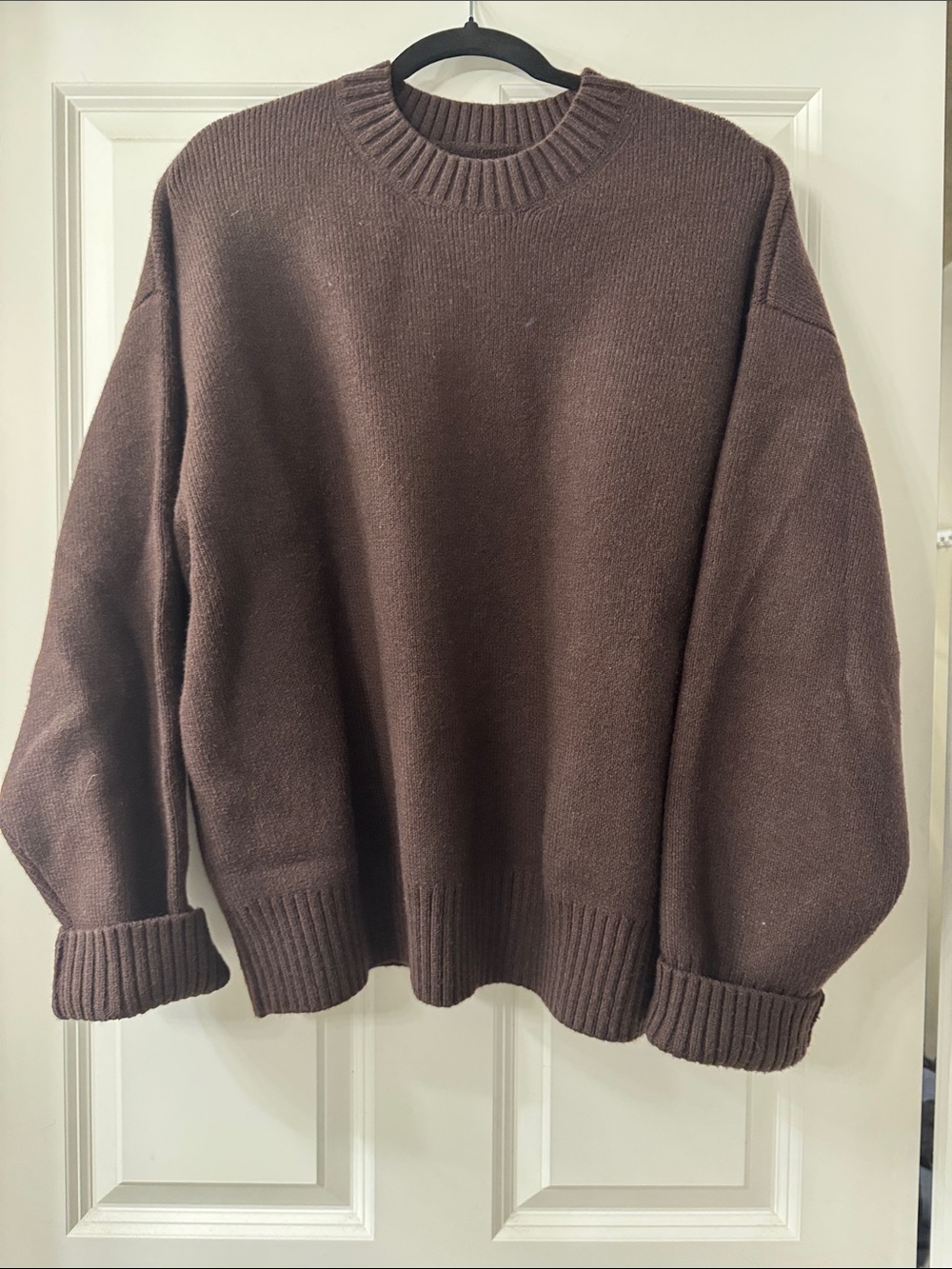 TOPSHOP Classic Crewneck Brown Women's Sweater